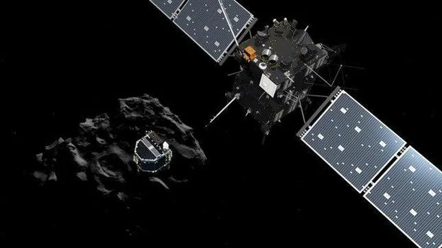 Philae se libera de la sonda Rosetta, en una ilustración