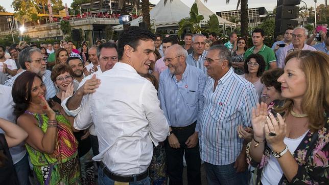 Sánchez, en un acto con militantes en julio