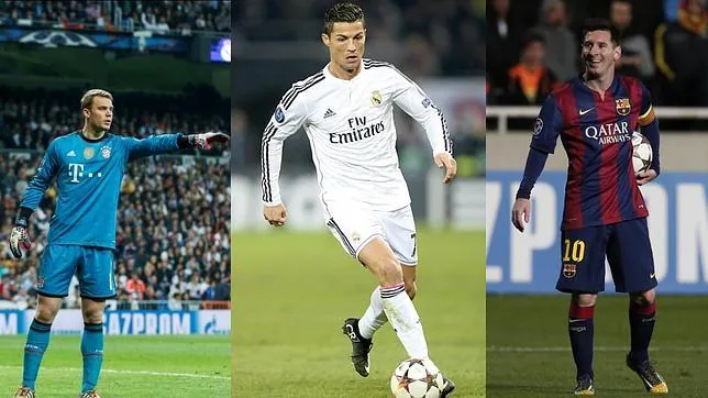 Cristiano, Messi y Neuer, finalistas al Balón de Oro 2014