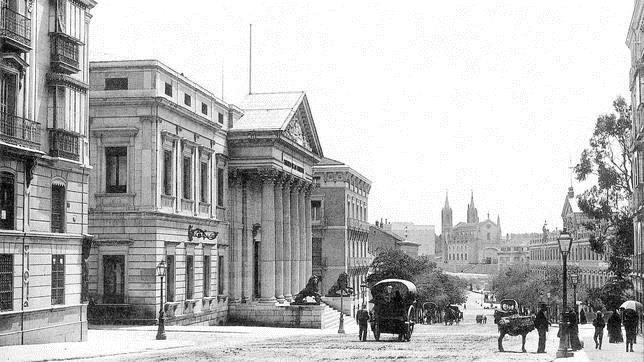 El edificio del Congreso de los Diputados en un grabado de 1891