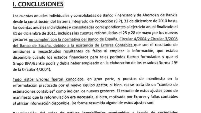 Las claves del informe judicial sobre las cuentas de Bankia