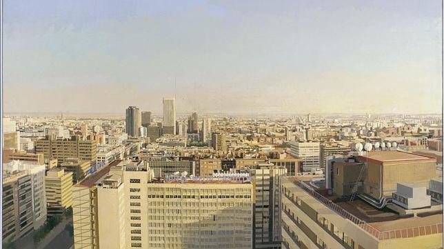 «Madrid desde Capitán Haya», 1987-1996. Óleo sobre lienzo adherido a tabla. Museo Reina Sofía