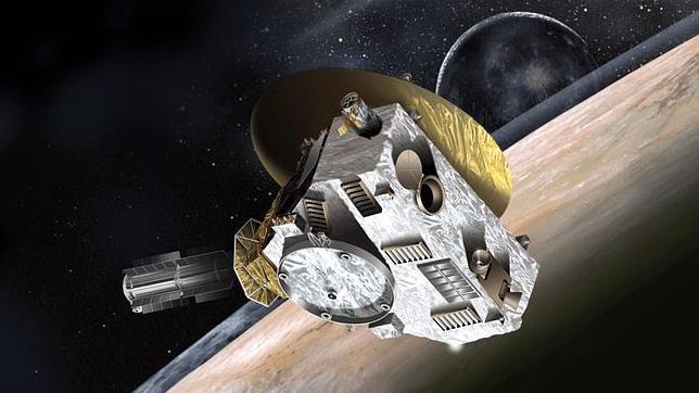 Recreación de la sonda New Horizons acercándose al pequeño Plutón