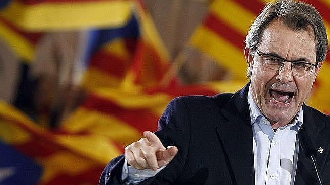 Artur Mas, presidente de la Generalitat de Cataluña, en un mitin