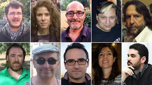 Los rostros de algunos de algunos de los numerosos vecinos de pueblos de Sevilla que han presentado su candidatura para liderar el partido en sus respectivos pueblos