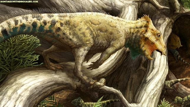 Descubren un dinosaurio con cuernos y morro picudo del tamaño de un cuervo