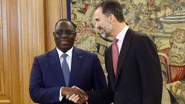 Don Felipe y Rajoy reciben al presidente de Senegal