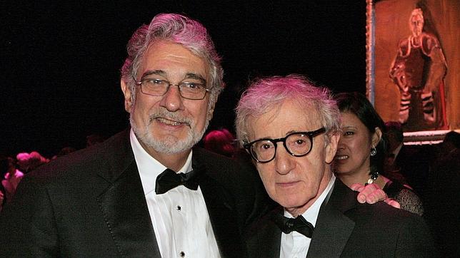Woody Allen y Plácido Domingo posan en Nueva York en 2008