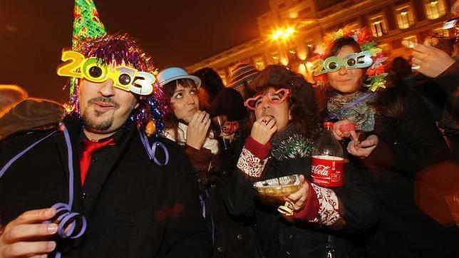 El rito de las uvas, en la puerta del Sol de Madrid