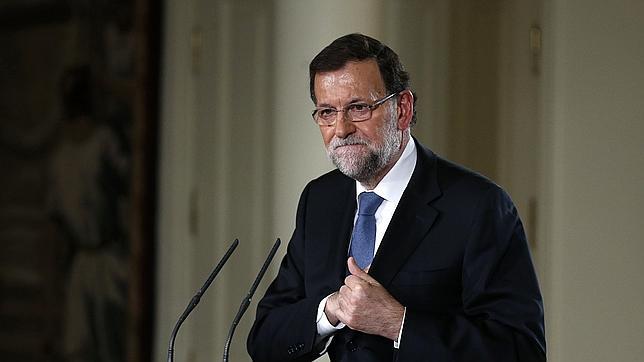 Maiano rajoy, ayer, en el Palacio de La Moncloa