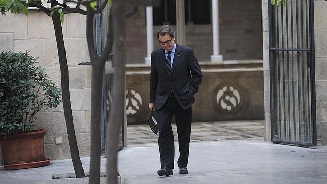 El presidente catalán, Artur Mas, en el Palau de la Generalitat