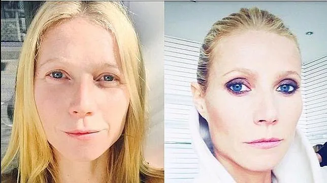 La actriz antes y después del maquillaje