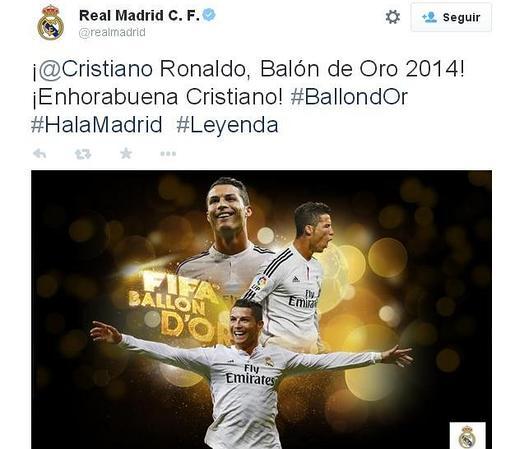 Cristiano Ronaldo gana su tercer Balón de Oro, a uno de Messi