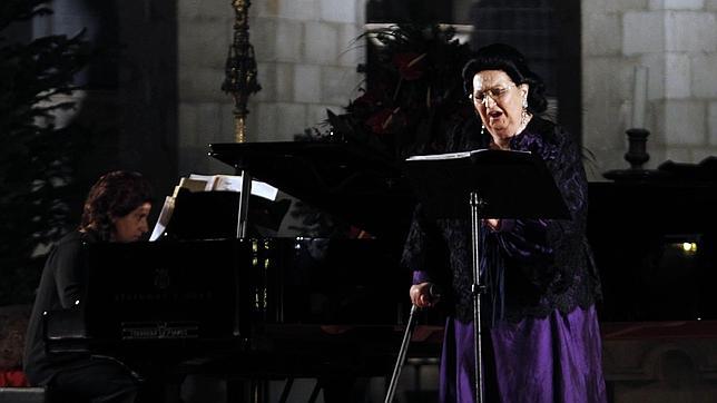 Montserrat Caballé, durante un concierto