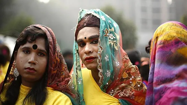Transexuales en una reciente manifestación en Bangladesh