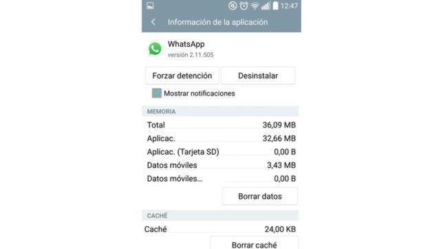 Captura de cómo hay que borrar la caché
