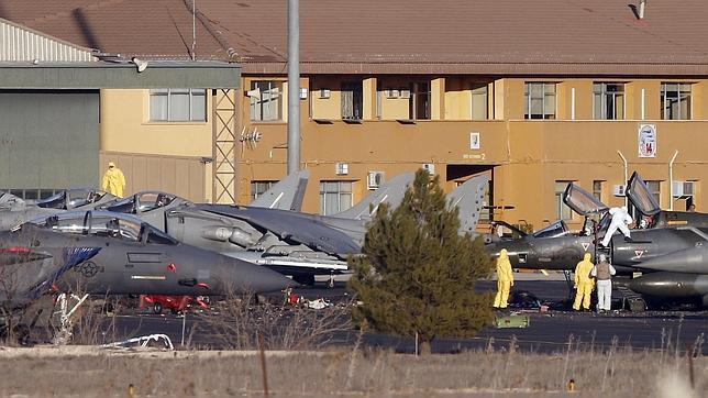 Los pilotos del F-16 griego accidentado en Albacete trataron de saltar segundos antes del impacto