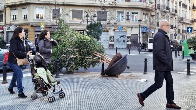 Desperfectos provocados por el viento en Valencia