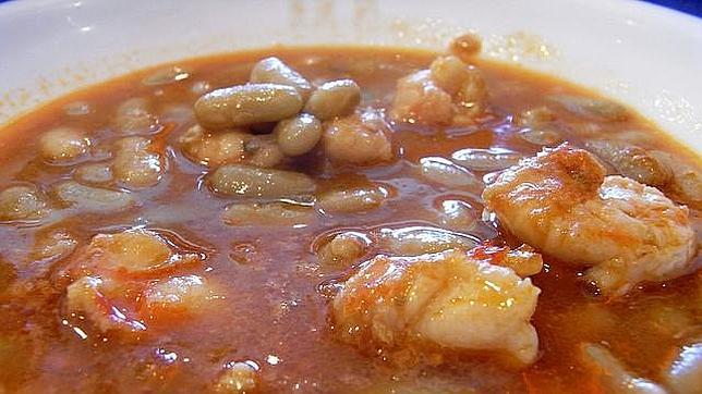 Verdinas con langostinos