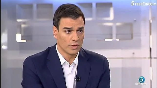 Pedro Sánchez durante su entrevista en Telecinco