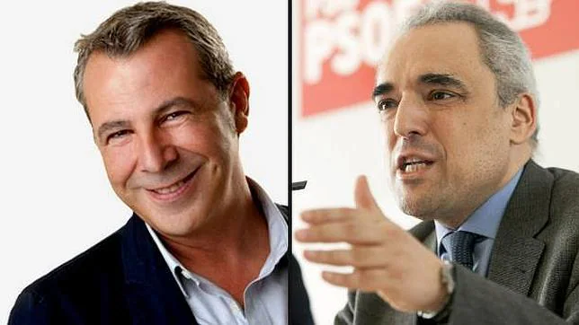 Pablo Sánchez, candidato del PSOE a la alcaldía de Parla, y Rafael Simancas, presidente de la gestora del PSM.