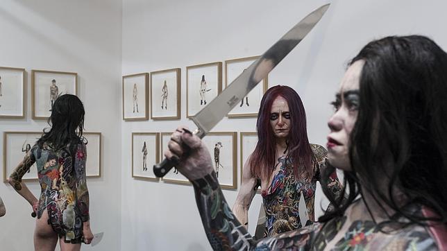 Esculturas de Enrique Marty en el «stand» de la Dewer Gallery belga