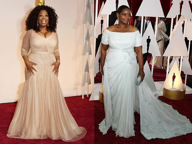 Oprah Winfrey y Octavia Spencer en la alfombra roja de los Oscar