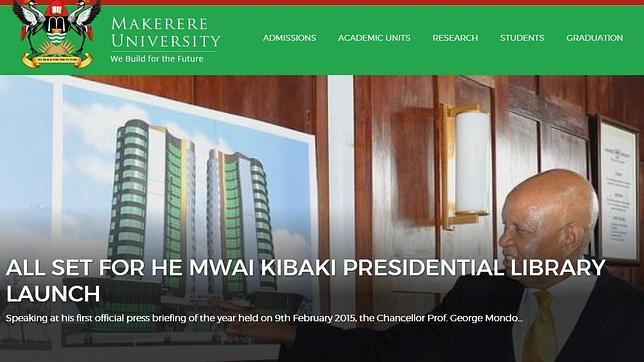 La web de la Universidad de Makerere, en Kampala, la capital ugandesa