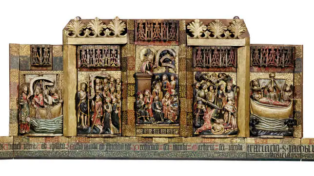 Retablo con escenas de la vida del Apóstol en alabastro, realizado hacia 1456 en Nottingham