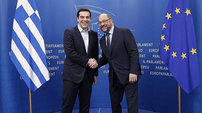 El primer ministro griego y el presidente del Parlamento Europeo