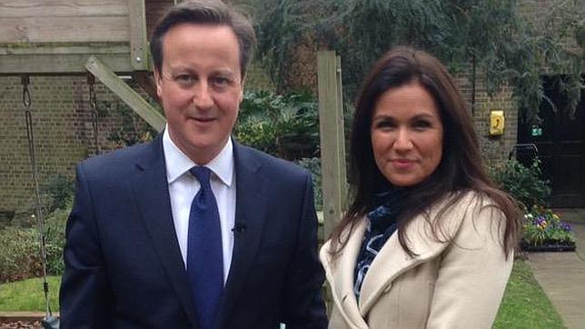 Susanna Reid y el primer ministro británico David Cameron