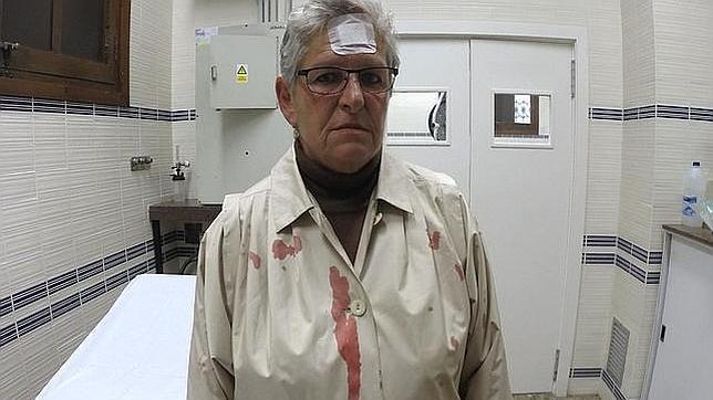 Una aficionada de sesenta años tuvo que ser atendida en la enfermería de la plaza de Valencia tras ser apedreada por los antitaurinos