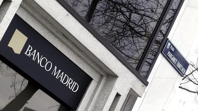 Fachada del Banco Madrid en la capital de España