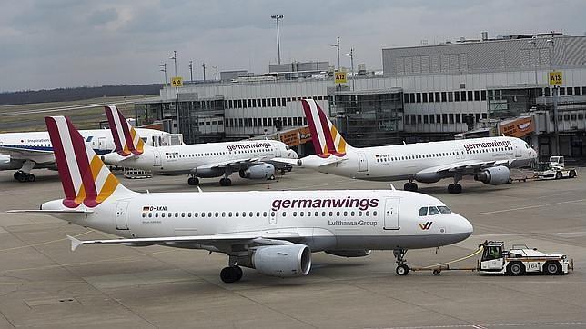 Uno de los aviones de Germanwings en el aeropuerto de Dusseldorf