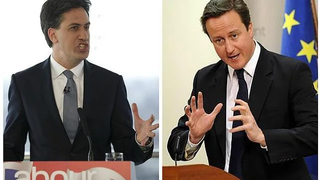 Miliband, izquierda, y Cameron, candidatos a las próximas elecciones británicas