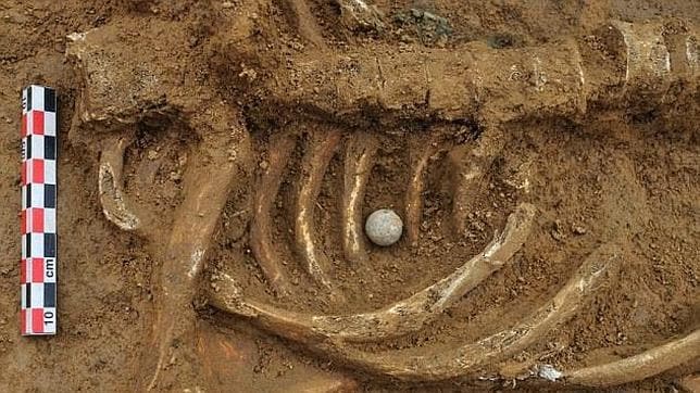 Desvelan los restos de un soldado fallecido en Waterloo con la bala que le mató entre las costillas