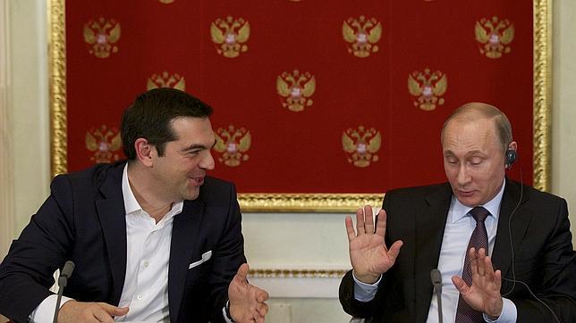 Alexis Tsipras y Vladímir Putin, en su encuentro de hoy en Moscú