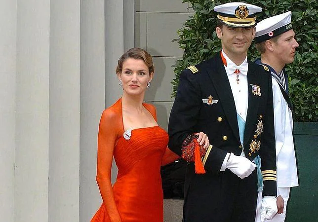 Don Felipe y Doña Letizia, en la boda real de Dinamarca, en 2004