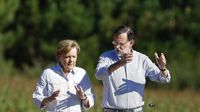 LA canciller alemana, Angela Merkel, junto al presidente del Gobierno, Mariano Rajoy