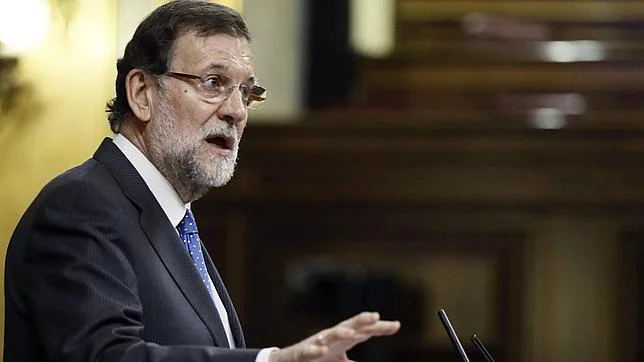 El presidente del Gobierno, Mariano Rajoy, en el Pleno del Congreso