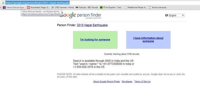 «Google» pone en marcha «Person Finder» para localizar personas en Nepal
