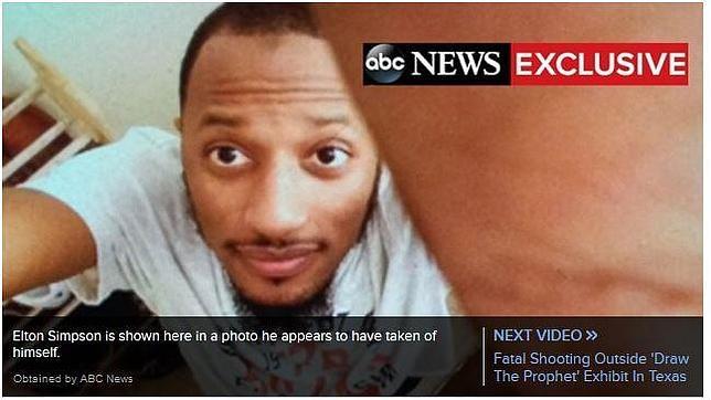 Captura de ABC News donde aparece una fotografía de Elton Simpson, uno de los atacantes