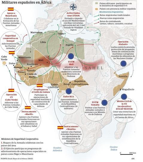 España refuerza su presencia militar en África contra la inmigración ilegal