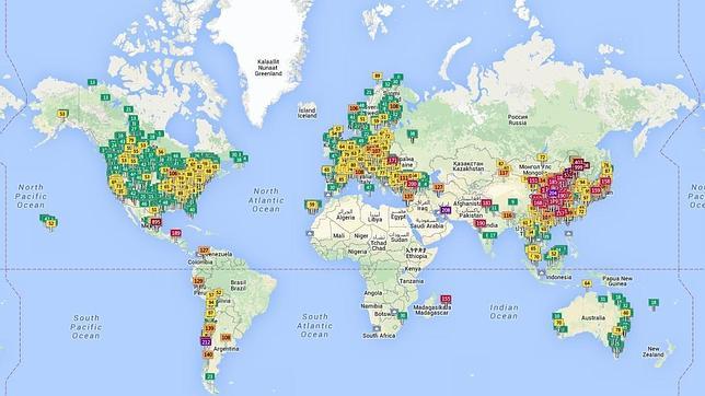 Consulta el mapa mundial de la polución