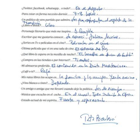 Rita Barberá, de su puño y letra