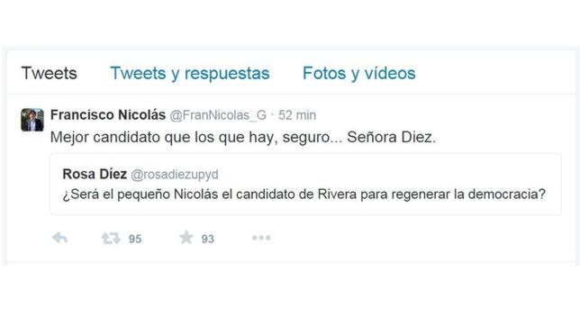 El «pequeño Nicolás» se enzarza en Twitter con Rosa Díez