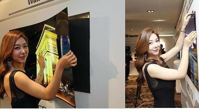 LG desvela una pantalla OLED para televisores que se puede adherir a la pared