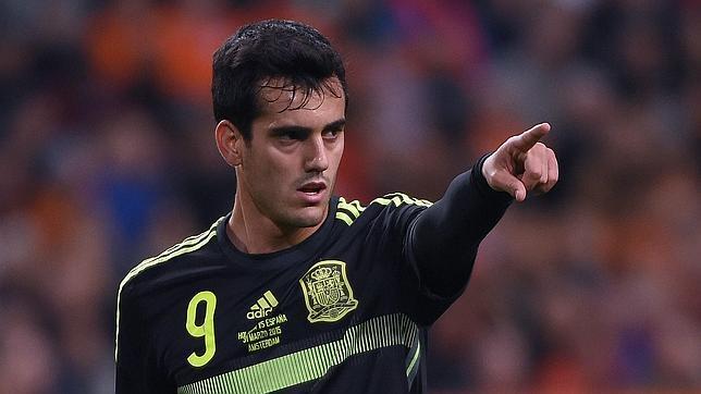 Juanmi Jiménez, durante un encuentro con la selección española