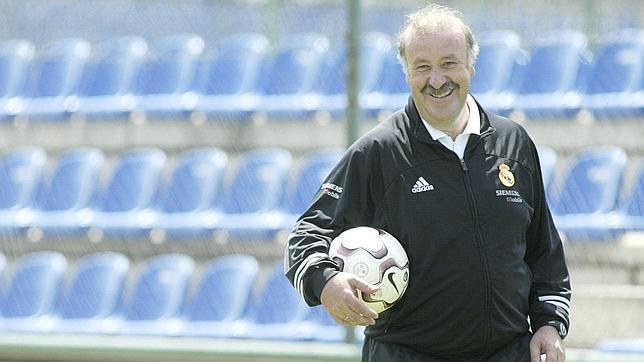 Del Bosque, en un entrenamiento madridista