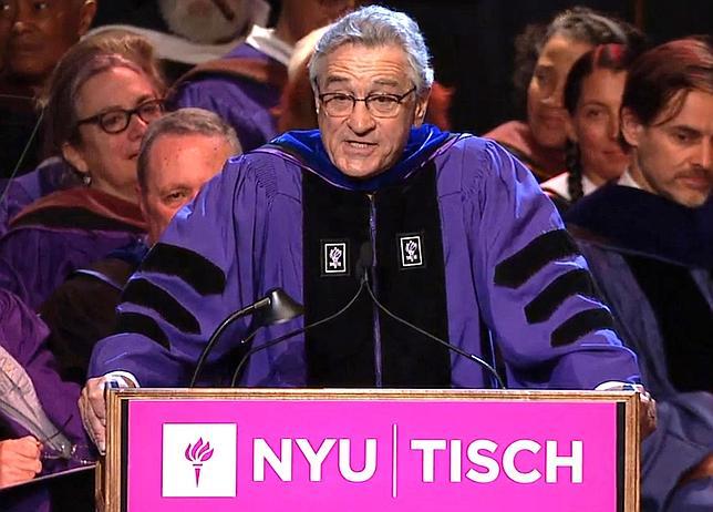 Robert de Niro, a los graduados de Arte de Nueva York: «Ahora sí que estáis jodidos»